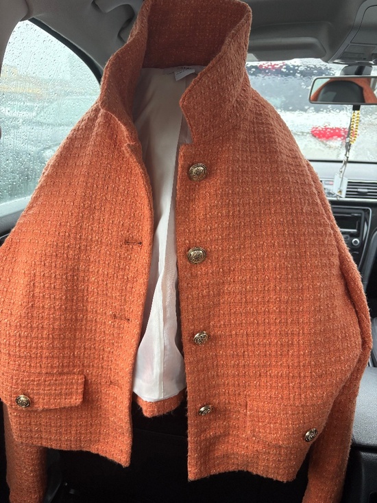 Suzy Shier Jackets & Blazers - * Rust Textured Button Jacket * Burnt Orange Tweed Jacket * Chic Oversized Fall